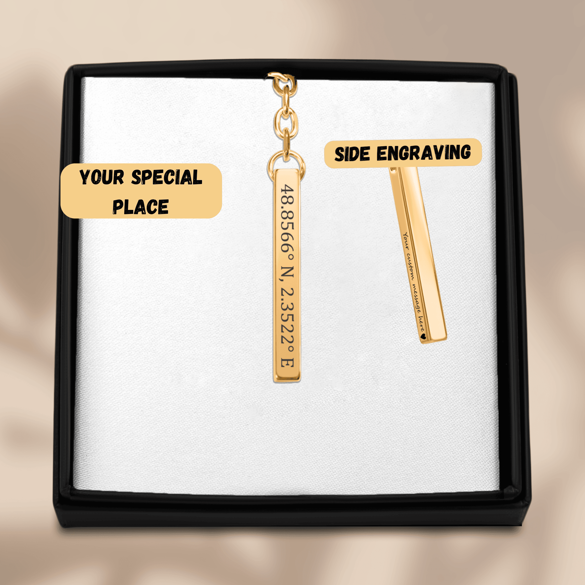 Coordinates Keychain