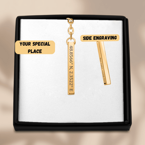 Coordinates Keychain