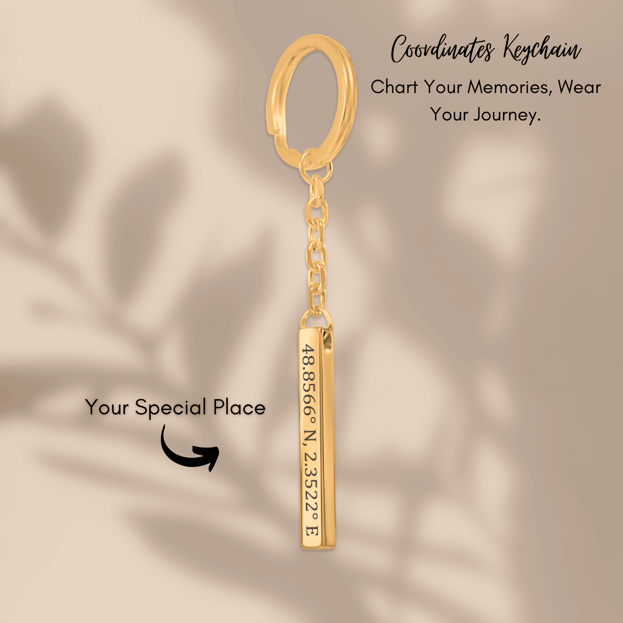Coordinates Keychain